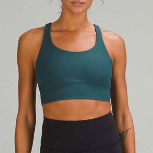Lululemon Energy Bra Long Line Bra Ribbed Luxtreme in Green Jasper size 6